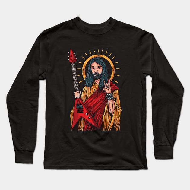 Jesus Rockstar Long Sleeve T-Shirt by susanne.haewss@googlemail.com